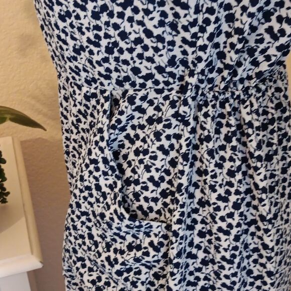 Monteau Navy and Cream Floral Dress. Retro. Garden Girl. - Picture 5 of 11